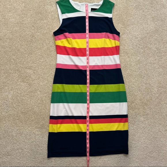 Frank Lyman Design Sleeveless Dress Womens 8 Multicolor Stripes Lined - Picture 5 of 6